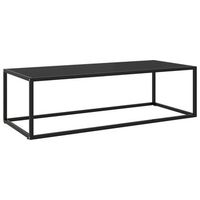 mesa de centro negra con vidrio negro 120x50x35 cm vidaxl