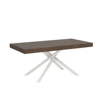 Mesa Extensible 90x180/440 Cm Karida Nogal Patas Blanca