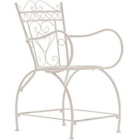 silla de exterior sheela metal crema antiguo 60x48x88 cm clp