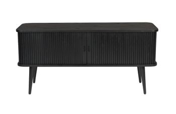 Cómoda de madera negro con puertas correderas