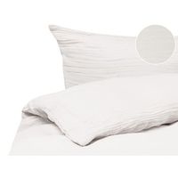 conjunto de funda de edredon moderna de muselina de algodon 200 x 200 cm blanco crema sumner