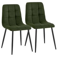 set de 2 sillas de comedor antibes de pana verde 55x45x84 cm clp