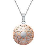 colgante de acero chapado en oro rosa incl cadena
