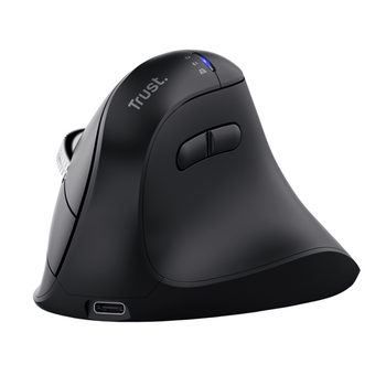 MOUSE TRUST VYRAN WIRELESS ERGO 2400DPI 7 BOTONES HYPERSCROLL MULTIDEVICE RECARGABLE USB-C NEGRO