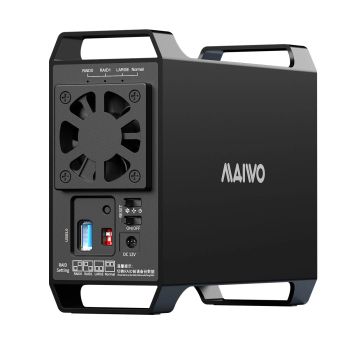 MAIWO Caja de disco duro de array RAID de 3.5 pulgadas con doble bahía SATA a USB 3.0, caja externa, cuatro modos RAID c