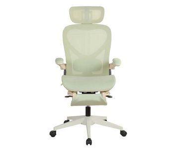Silla de oficina ergonómica plegable compacta - soporte lumbar, asiento de malla deslizante, reposabrazos plegables, reposacabezas 3d y pedales de trabajo - verde