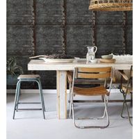 papel pintado efecto chapa metalica estilo industrial gris - roano 8364 de gaulan - rollo de 10 m x 053 m