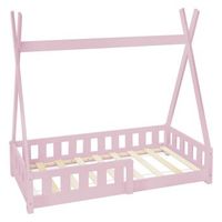 cuna con proteccion anticaida 70x140cm madera de pino rosa ecd geramny