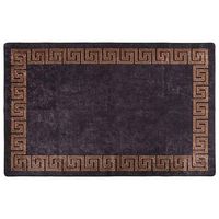 alfombra lavable negro y dorado 160x230 cm vidaxl