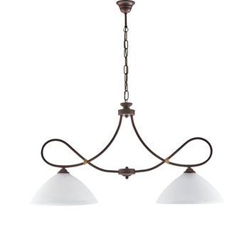 Dallas - Lámpara De Araña Negra Con Óxido Y Oro Antiguo, Cristal Blanco, 2 Luces