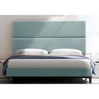 cabecero cama duo largo tapizado tejido antimanchas verde 165x125cm