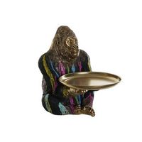 figura resina 38x46x505 gorila bandeja multicolor