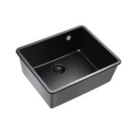 fregadero infiniton disfrutar5040qz 1 cubeta 3 tipos de instalacion granito negro 20x50x40 cm