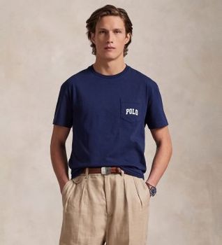 Polo Ralph Lauren para hombre. 710974585001 Camiseta de punto con Polo Bear marino (S), Casual, Algodón, Manga corta