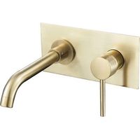 grifo lavabo empotrado monomando carlow oro cepillado dorado
