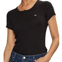 tommy hilfiger camiseta slim button para mujer