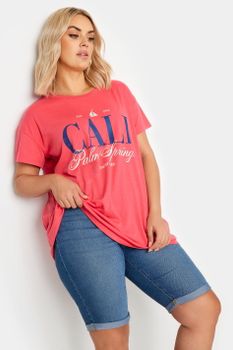 Yours Vaqueros Cortos Azul Claro Elásticos Bajo Remangado, Mujer Curvy Y Tallas Grandes, Yours