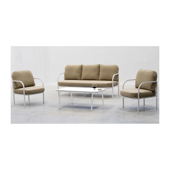 Conjunto Terraza Jardín Aluminio Leblanc-8 Resistente Y Cómodo