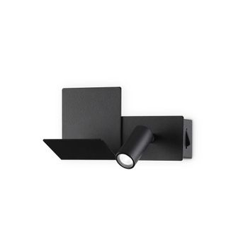 Lámpara de pared negra L 190 x H 130 x D min 75 - max 105 mm