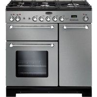 rangemaster kitchener 90 dual fuel range cooker - stainless steel  chrome stainless steel