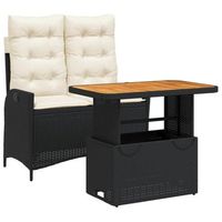conjunto comedor jardin 2 uds  mueble jardin mesa y sillas con cojines ratan sintetico negro