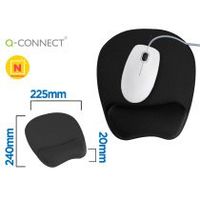 alfombrilla para raton q-connect con reposamuaecas ergonomica de gel color negro 225x240x20 mm