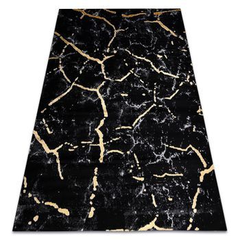 Alfombra Gloss Moderno 410a 86 Mármol, Roca, Elegante, Glamour Negro 240x330 Cm