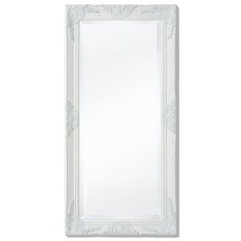 Vidaxl Espejo De Pared Estilo Barroco 100x50 Cm Blanco
