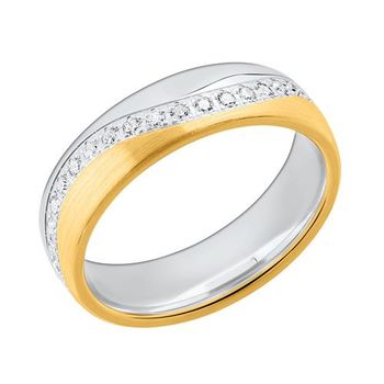 Anillo bicolor de mujer de plata 925 grabable