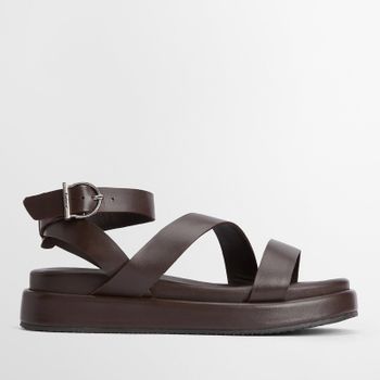 Barbour Ivy Leather Sandals - UK 4 - Brown