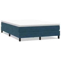 cama box spring sin colchon azul oscuro terciopelo 160x220 cm vidaxl