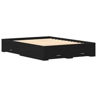 estructura de cama con cajones roble negro 160 x 200 cm