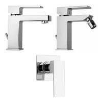 kit griferia acabado cromado mezclador bidet lavabo ducha