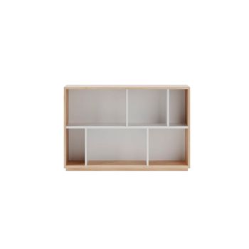 Estantería librería en melamina roble y blanco 80x119x32 cm