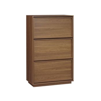 Zapatero de madera con 3 cajones estilo decorativo, nogal