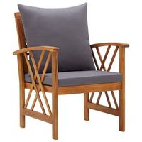pack 2 uds sillas de jardin  silla de exterior  sillon con cojines madera maciza acacia
