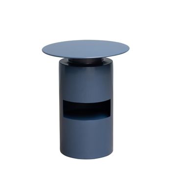 Mesa auxiliar de metal azul