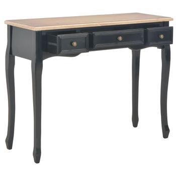 280046 Dressing Console Table With 3 Drawers Black
