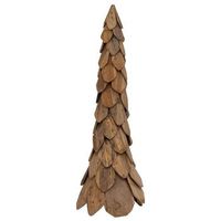 arbol de navidad marron 111 cm madera de teca maciza vidaxl