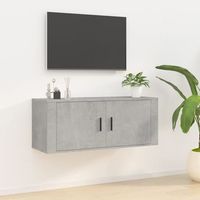 mueble tv de pared  mueble de salon  armario tv gris hormigon 100x345x40 cm cfw778706