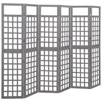 biomboenrejado de 6 paneles madera de abeto gris 2425x180 cm vidaxl