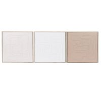 cuadros texturizados en marron beige y blanco x3 30x30 cm