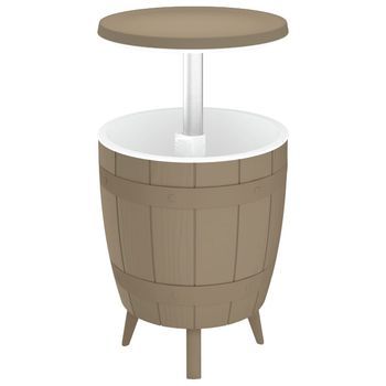 Mesa De Jardín | Mesa Nevera 3 En 1 Polipropileno Marrón Claro