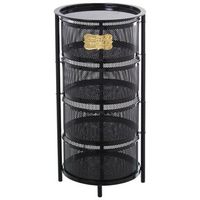verdulero metal negro con 4 cajo nes giratorios