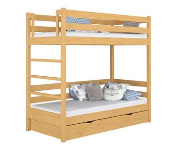 Litera de madera con cajón n03 pino natural
