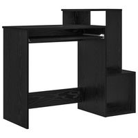 escritorio - mesa de ordenador roble negro 106 x 40 x 885 cm madera contrachapada