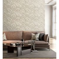 papel pintado vinilico victoriano sobre estuco beige con texturas en relieve - neptune stone 676364 de gaulan - rollo de 10 m x 106 m