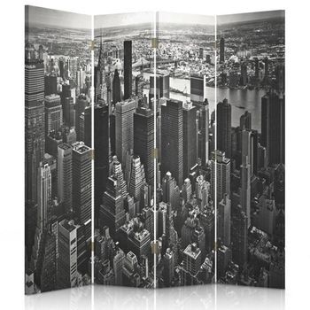 Biombo Nyc Skyline - Separador De Ambientes Cm. 145x180 (4 Paneles)
