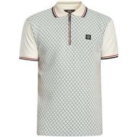 trojan polo polo con panel de jacquard otomano para hombre