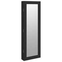 espejo con joyero de pared negro 30x85x90 cm vidaxl